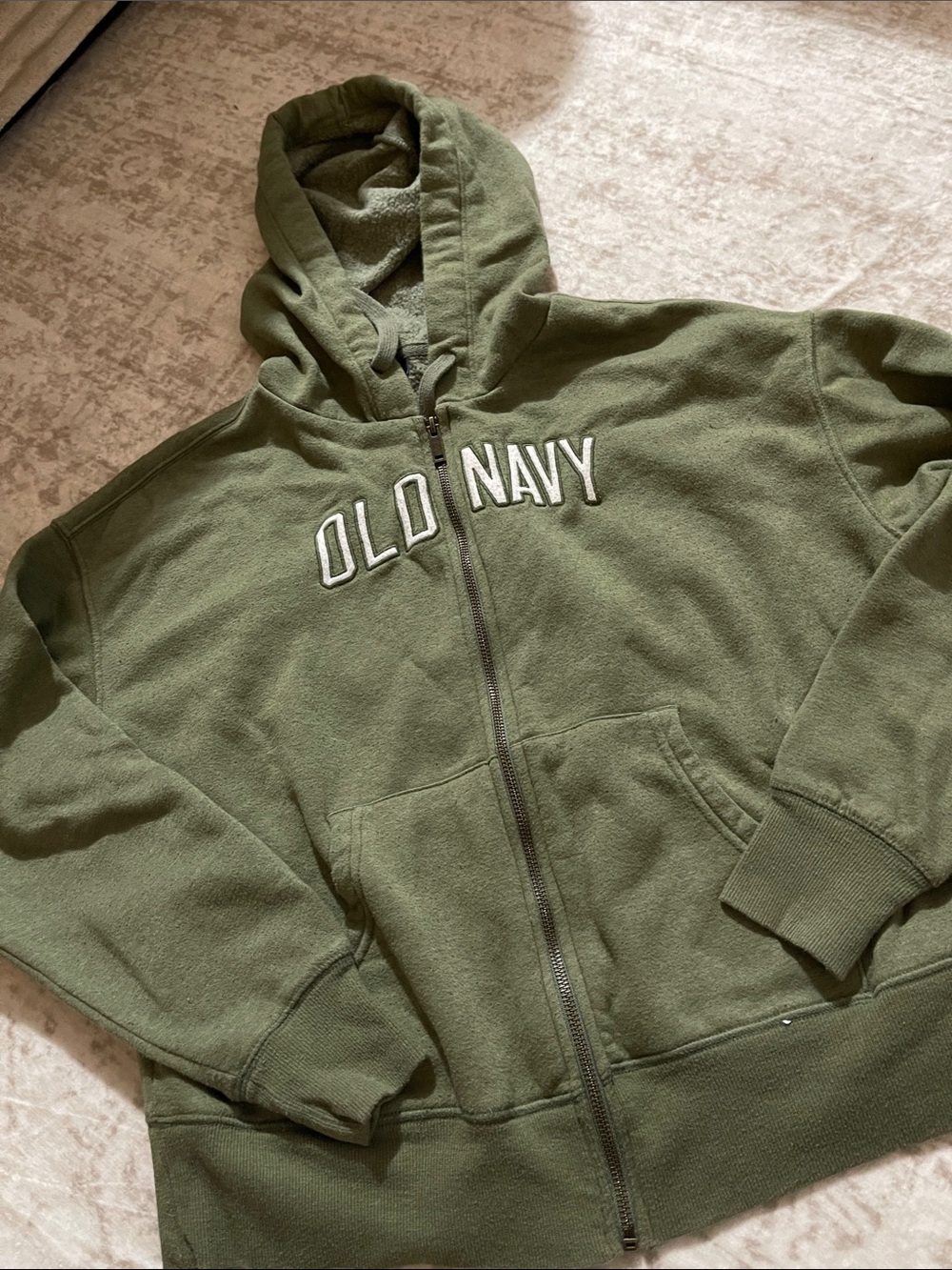 Old Navy Kids Olive Green Full-Zip Hoodie